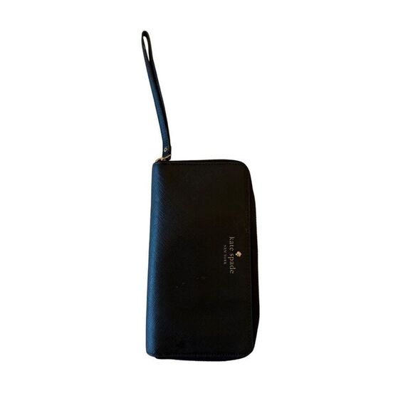 Kate Spade Womens Black Zip-Around Cardholders Wristlet Wallet - Picture 3 of 7